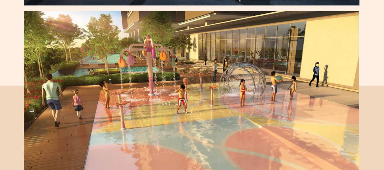 Wading pool at The Maple Residences deck garden